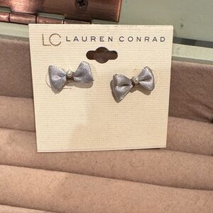 LC Lauren Conrad Silver Bow Earrings